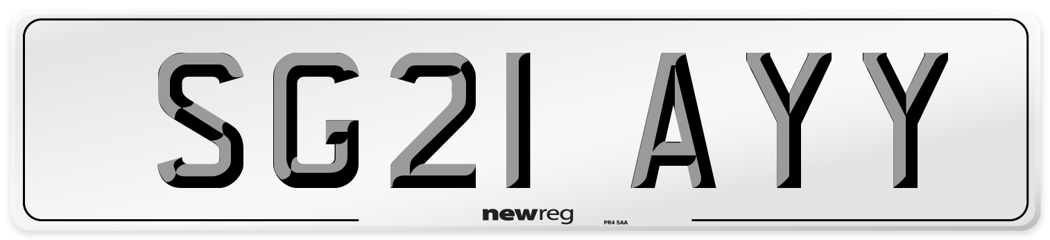 SG21 AYY Number Plate from New Reg